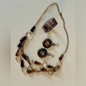 Boho Bohemian Style Jewelry Set (earrings, necklace & bracelet)